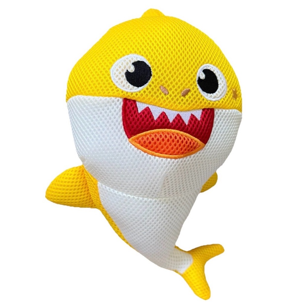 Yellow Baby Shark Character Bath Tub Shower Washable Scrubby Toy